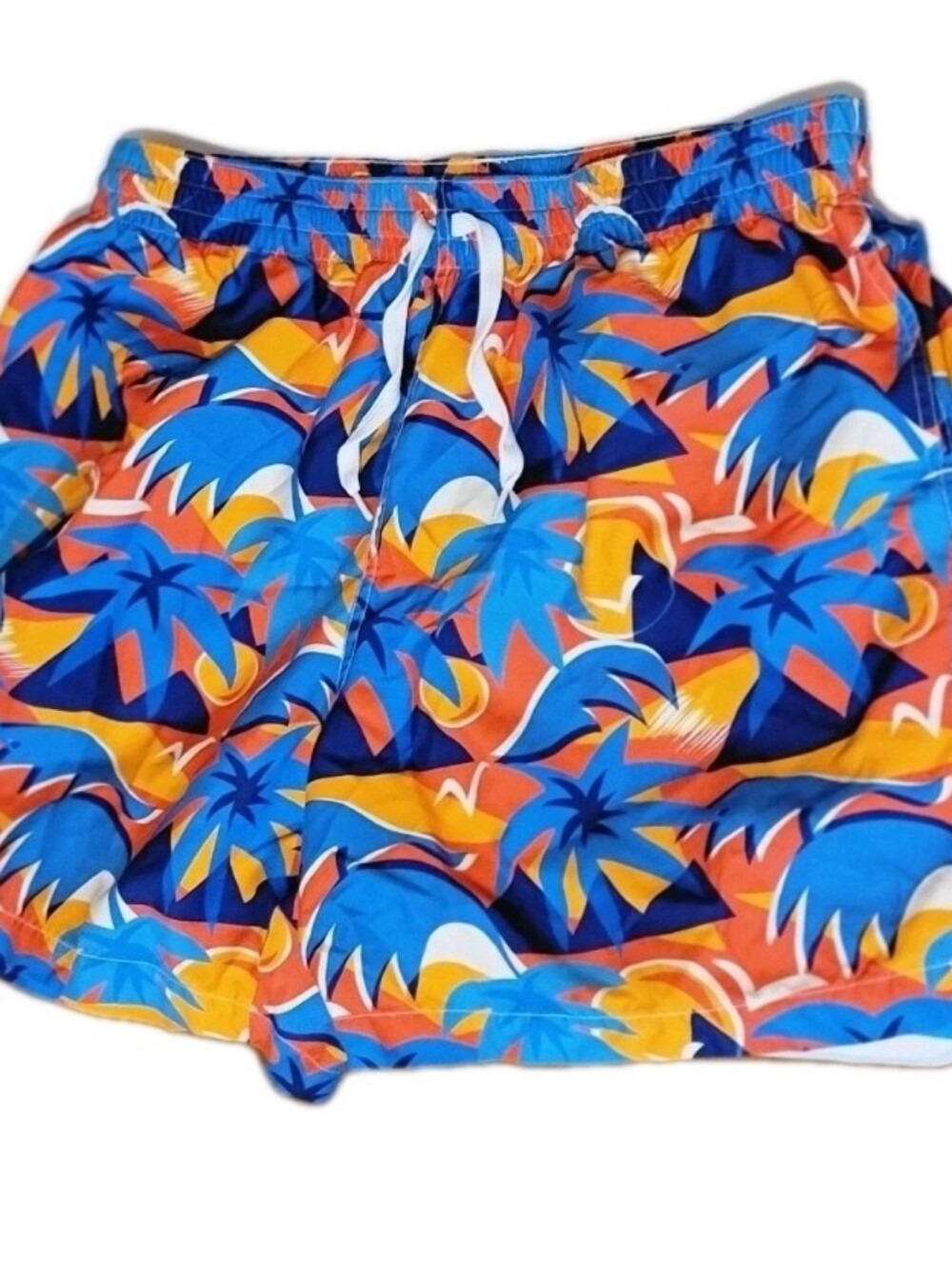 Chubbies Swim Trunks 5.5" Inseam Blue Orange Palm Trees Waves Beach Auburn Large